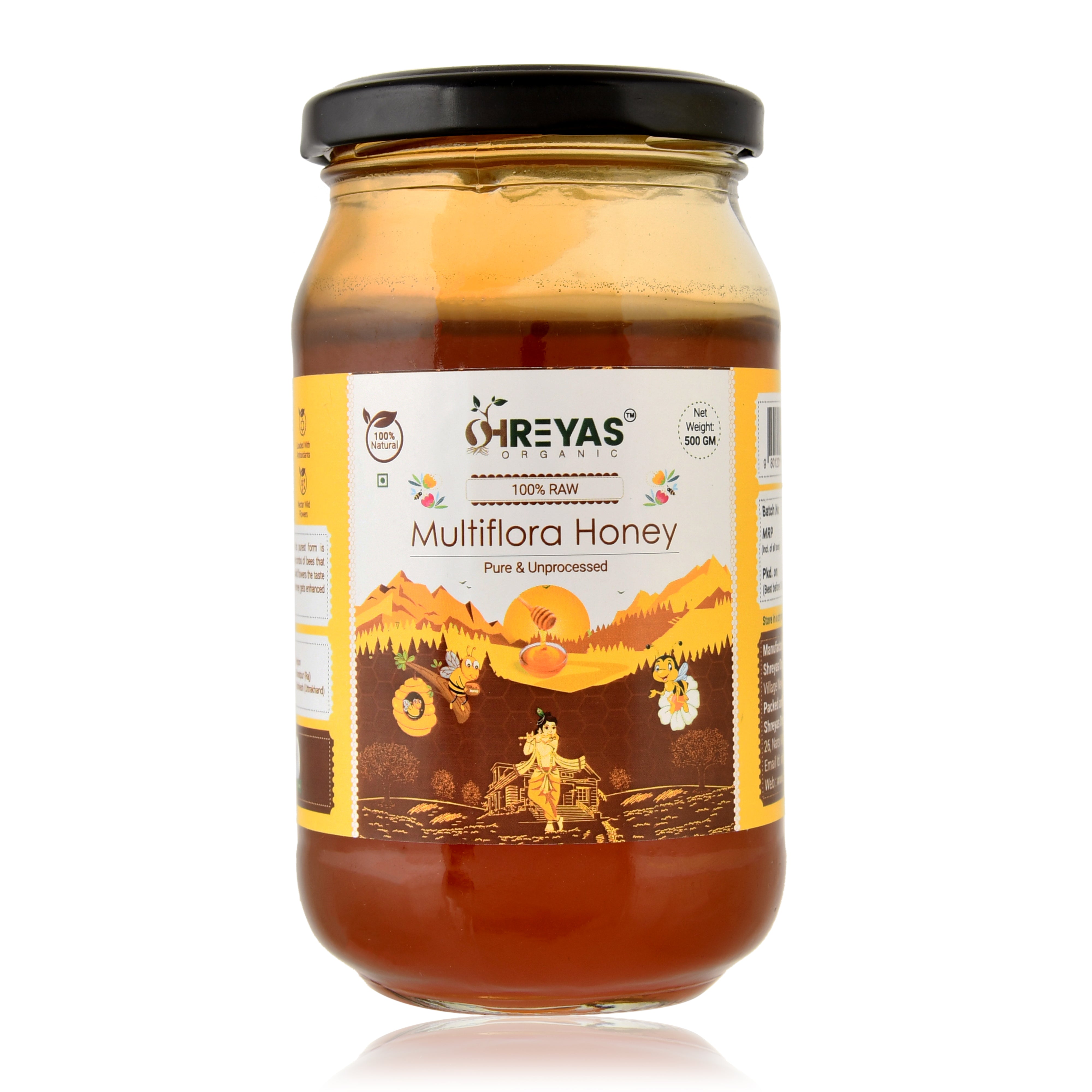 Multi Flora Forest Honey | unprocessed raw | Glass Jar Shreyas Organic
