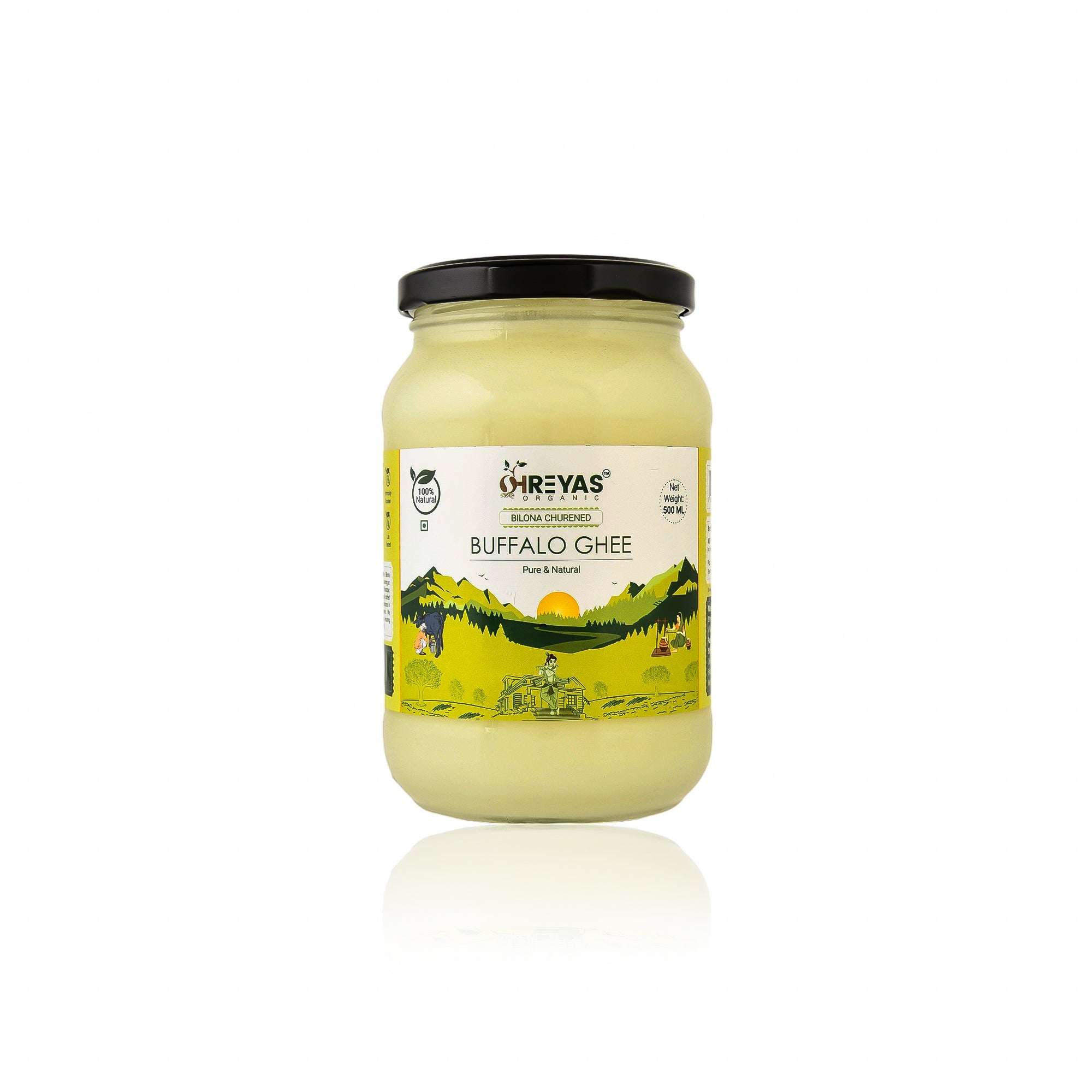 A2 Buffalo Ghee | Vedic Bilona Method | Glass Jar Shreyas Organic