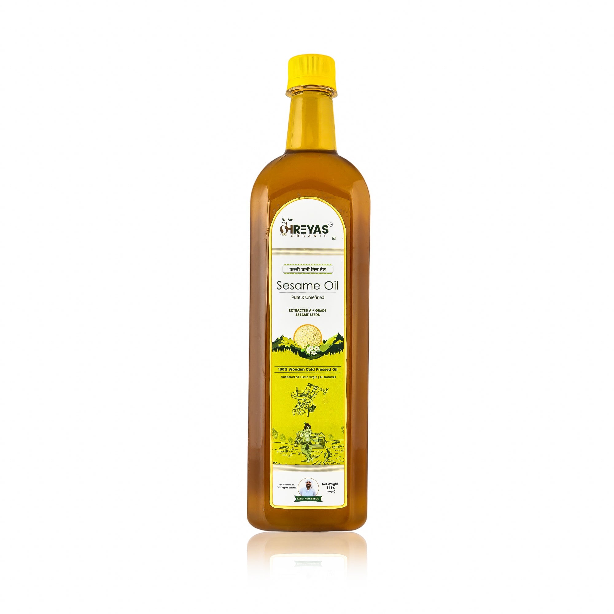 Wood Cold Pressed Sesame Oil | Unrefined Single Filtered Shreyas Organic