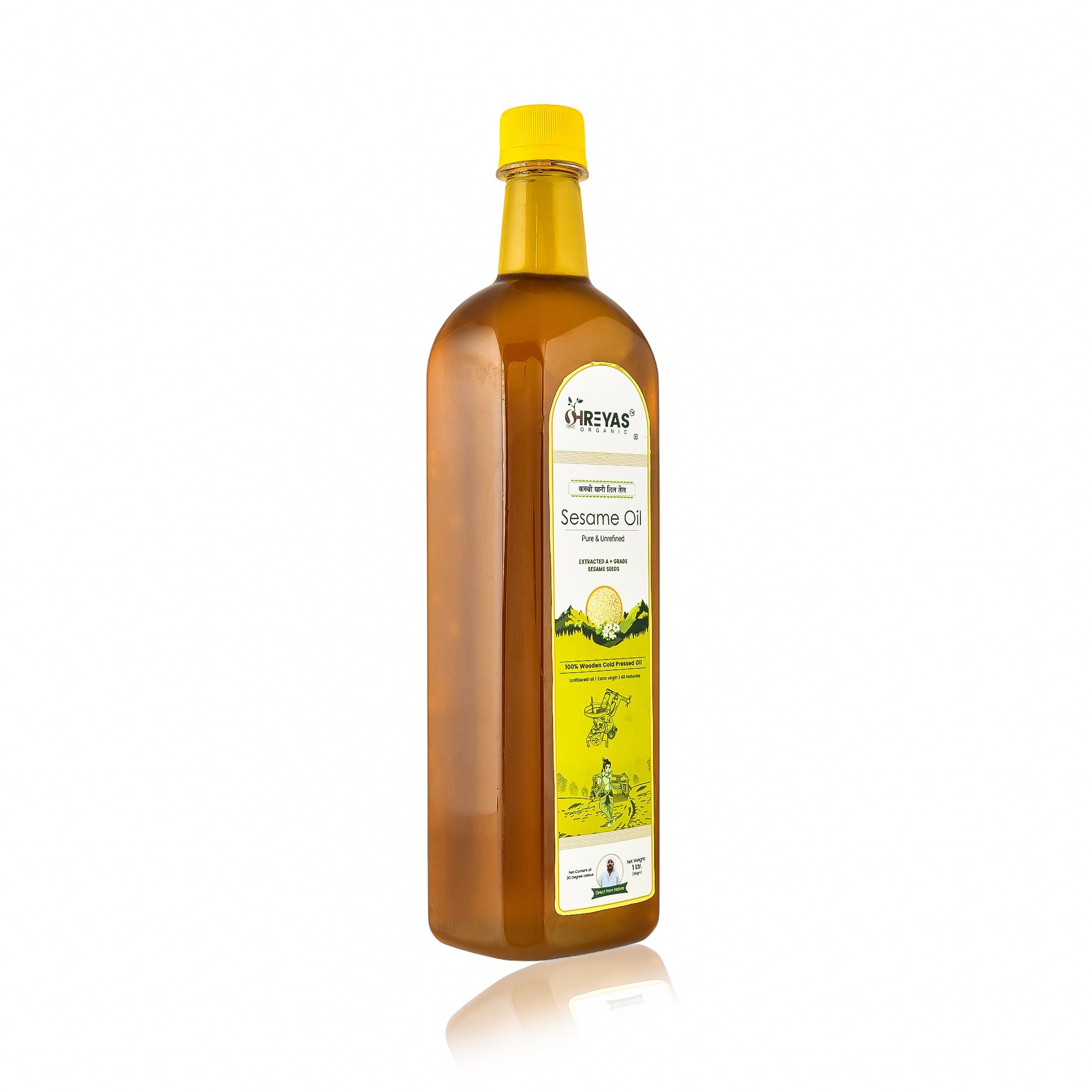 Wood Cold Pressed Sesame Oil | Unrefined Single Filtered Shreyas Organic