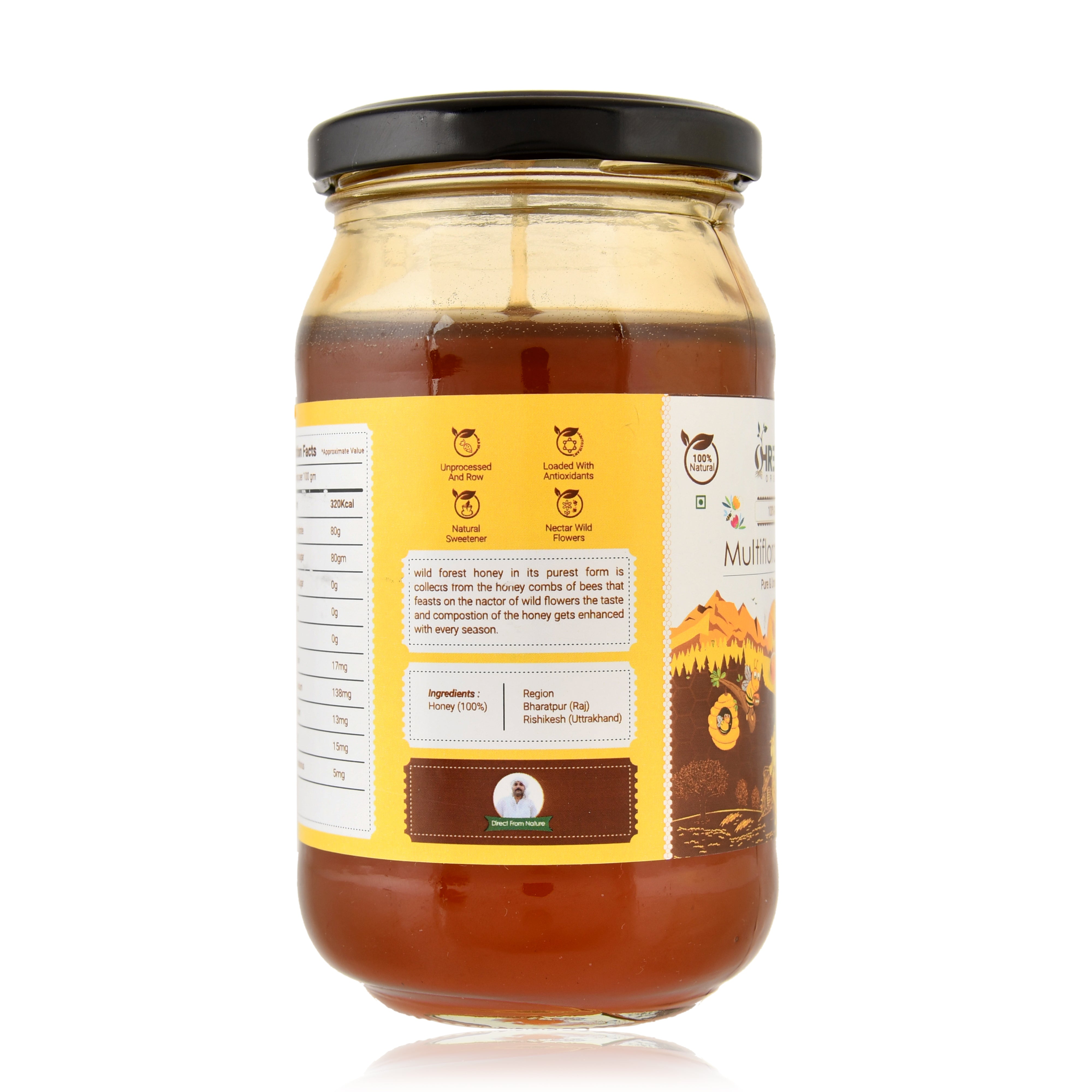 Multi Flora Forest Honey | unprocessed raw | Glass Jar Shreyas Organic