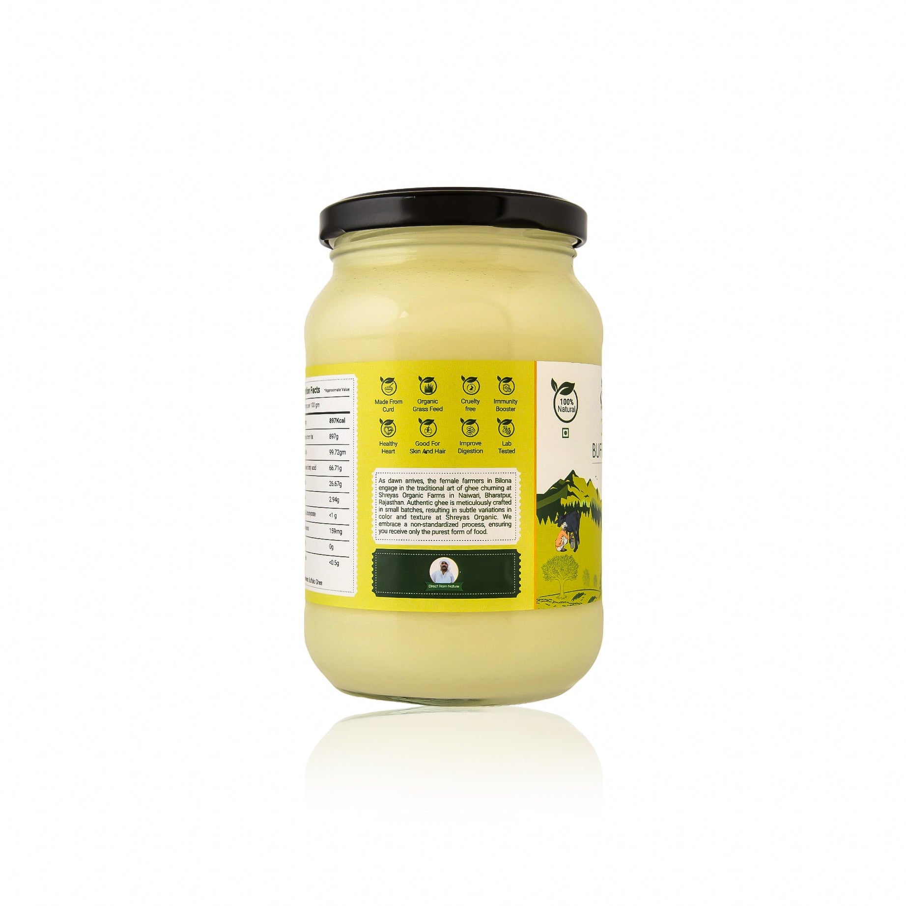A2 Buffalo Ghee | Vedic Bilona Method | Glass Jar Shreyas Organic