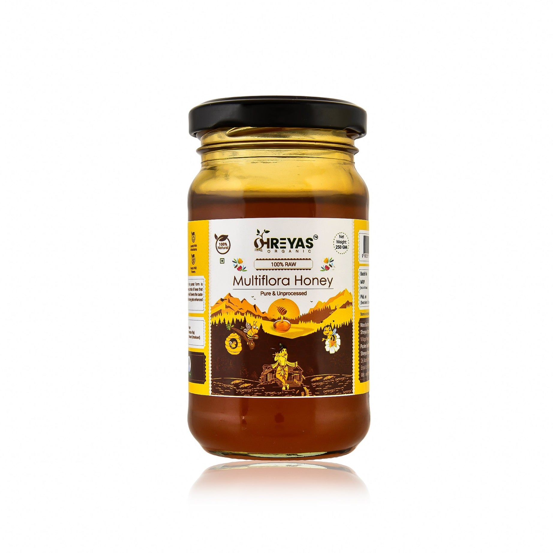 Multi Flora Forest Honey | unprocessed raw | Glass Jar Shreyas Organic
