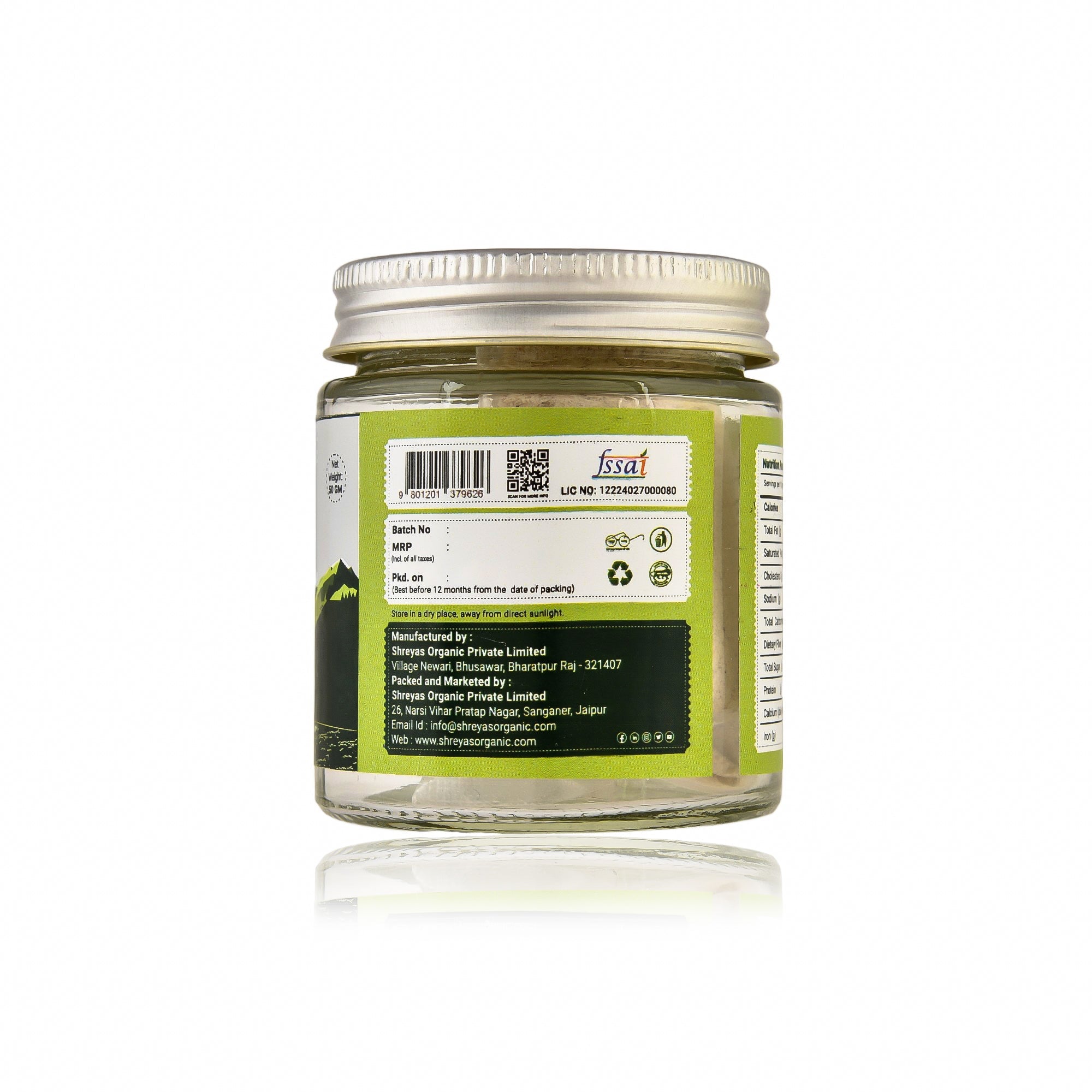 Strong Aromatic Asafoetida (Hing Powder) | Glass Jar Shreyas Organic